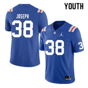 Youth Florida Gators #38 Carlson Joseph NCAA Nike Blue Throwback Authentic Stitched College Football Jersey IFG1262CZ